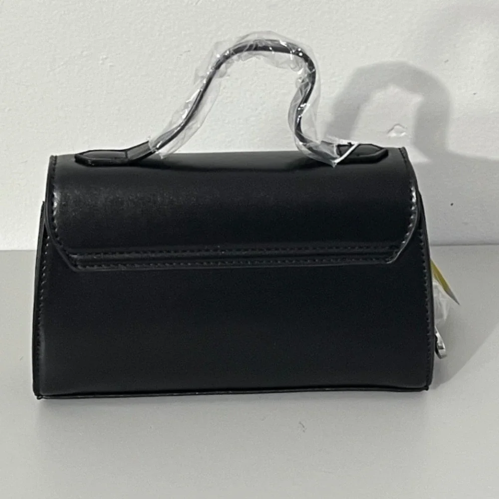 CXL Christian Lacroix Crossbody Bag Women's Small Black Laine Matte Patent - Picture 5 of 6
